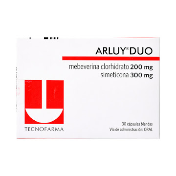 Arluy Duo Mebeverina + Simeticona 200mg/300mg Tecnofarma Caja x 30 Cápsulas  
