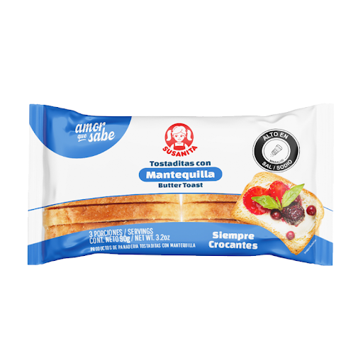 Tostadas Susanitas con   Mantequilla Paquete x 90 gr