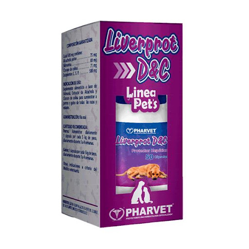 LIVERPROT PET FRASCO * 50 TABLETAS Pharvet  x 50 BeneficiosProtege y regenera las células hepáticas.Antioxidante y eliminador de radicales libres.Incrementa el nivel de glutatión.Favorece la digestión de grasas gracias a la acción de la Cynara.Acció