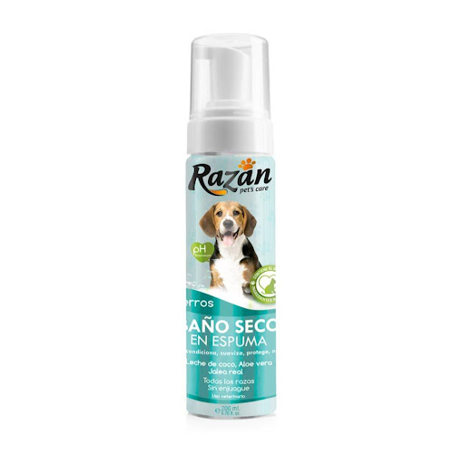 Baño seco en espuma para perros 200ml Razán frasco x 1