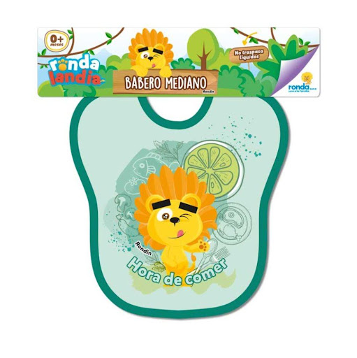 Babero Rondin Mediano Ronda Ronda caja x 1 Hermoso babero multicolor estampado con un hermoso y divertido diseño, por un lado tela, por el otro un útil plástico para evitar que la ropa de los pequeños se ensucie.Medida: 27 cm * 36,5 cm