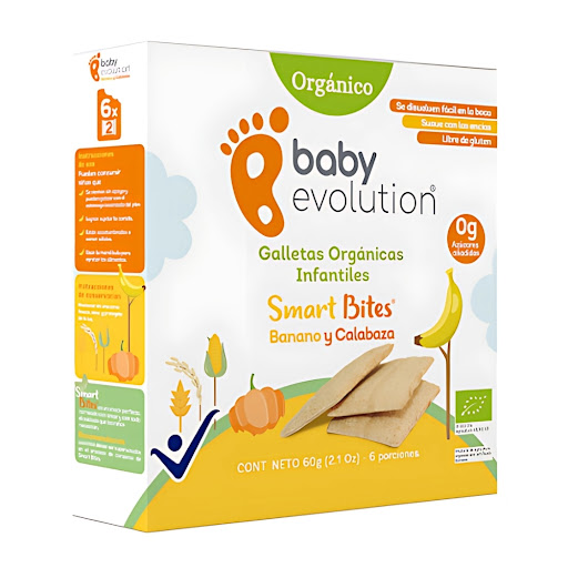 Galletas Baby Evolution Smart Bites Banano Calabaza x 60 gr