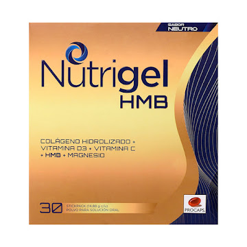 Nutrigel HMB Colágeno + Vitamina D3 + Vitamina C + Magnesio Procaps Caja x 30 Sobres  