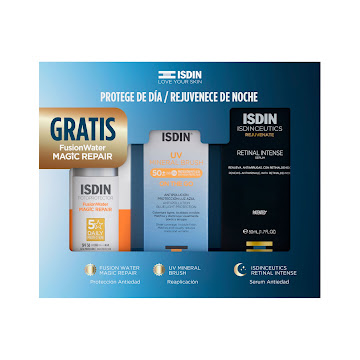 //Pack Isdin Isdinceutics Retinal Intense + Uv Mineral Brush + Isdin Fusion Water Magic Repair  