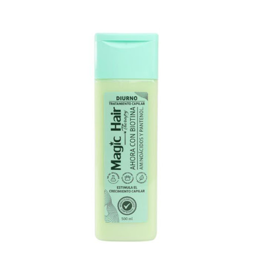 Tratamiento Magic Hair Diurno I Más crecimiento 500ml Magic Hair  Envase pet x 500ml CONTIENE: Capilmax, biotina, colageno, zinc, pantenol

 

BENEFICIOS: Estimular el crecimiento, fortalecer la hebra capilar, revitaliza el cabello, ayuda a mantener el cuero cabelludo sano, perfecto p