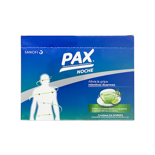 Pax Noche Limón Acetaminofén + Fenilefrina + Clorfenirinamina 500mg/10mg/2mg Eurofarma Sobre x 6 gr