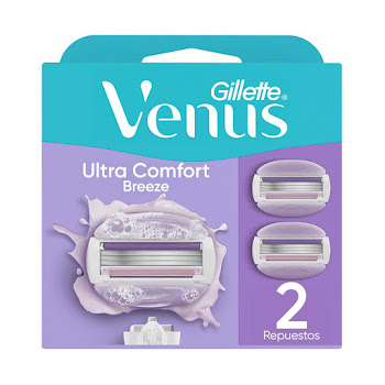 Repuesto Cuchilla de Afeitar Mujer GILLETTE Venus Ultra Comfort Breeze Caja x 2 und  