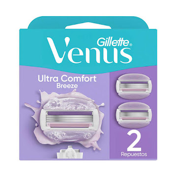 Repuesto Cuchilla de Afeitar Mujer GILLETTE Venus Ultra Comfort Breeze Caja x 2 und  