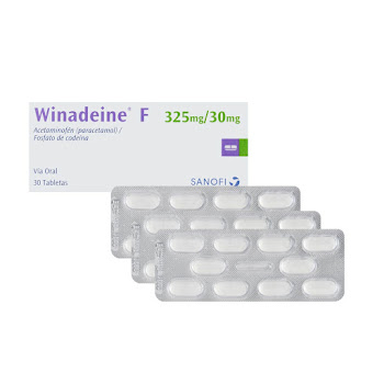 Acetaminofen + Codeina 325mg/30mg Winadeine F Eurofarma Caja x 10 Tabletas  