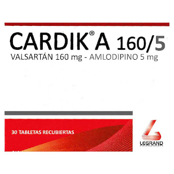 Cardik A Valsartan 160mg   + Amlodipino 5mg Legrand Caja x 30 Tabletas  