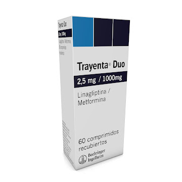 Trayent Duo Linagliptina + Metformina 2.5mg/1000mg Boehringer Caja x 60 Comprimidos  