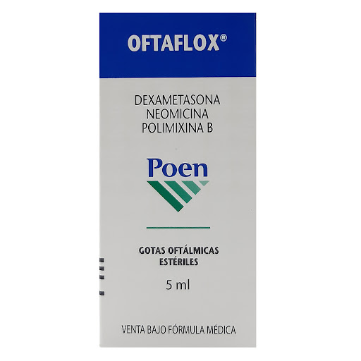 Oftaflox Dexametasona + Neomicina + Polimixina 3.5mg/6.600UI/1mg Megalabs Frasco x 5 ml
