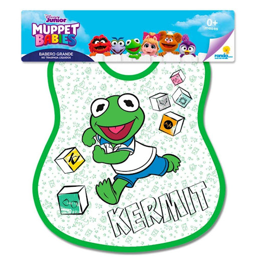 Babero Grande Muppets Babies Niño Ronda Ronda caja x 1 Hermoso babero multicolor estampado con un hermoso y divertido diseño, por un lado tela, por el otro un útil plástico para evitar que la ropa de los pequeños se ensucie.Medida: 34,8 cm * 38,2 cm