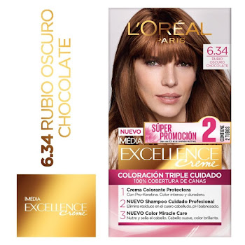 Tinte Excellence Doble Tubo Tono Chocolate 6.34 x 47 gr  