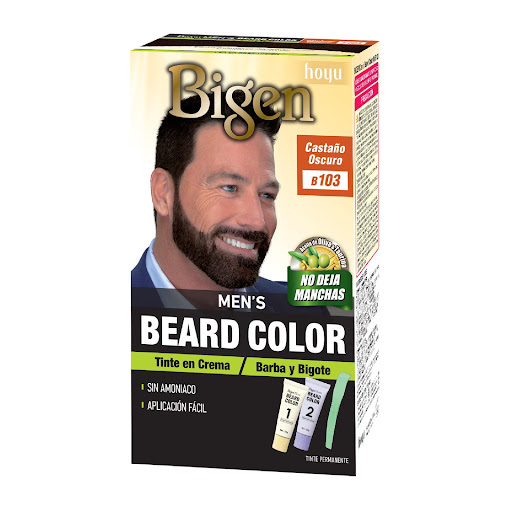 Tinte Bigen Mens Speedy  Castaño Oscuro B 103 Permanente, sin Amoniaco x 20 G c/u Bigen Caja x 1 Coloración para barba y bogote. rápida y permanente Fácil de usar, fácil de aplicar,NO irrita la piel la piel sensible del rostro,NO contiene amoniaco, NO deja olor,y NO escurre