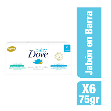Baby Dove Humectación Enriquecida Y Sensible 75 gr x 6 und  