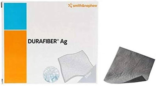 DURAFIBER AG 15X15 SMITH Smith & Nephew  x 1 Apósito estéril absorbente compuesto de fibras de celulosa etil sulfonato no tejido, diseñado para proporcionar una cura en ambiente húmedo que favorece el proceso de cicatrización. Contiene plata ión