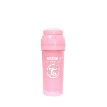 Tetero Twistshake Anticólico Color Pastel Rosa x 260 ml  