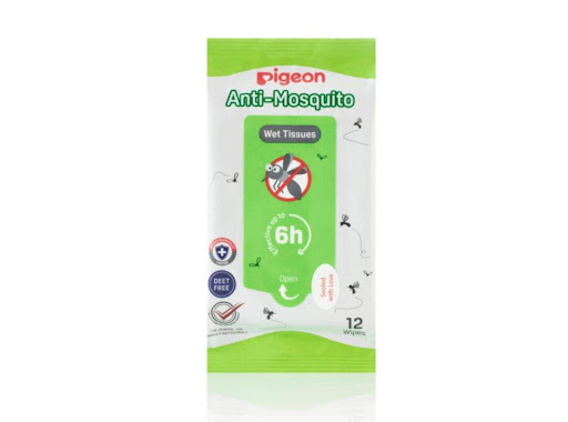 Toallitas Antimosquito x 12 Pigeon Empaque con adhesivo  x 12 toallitas antimosquitos de Pigeon son un repelente de insectos sin DEET, permitiéndote disfrutar de tus actividades al aire libre sin preocupaciones.