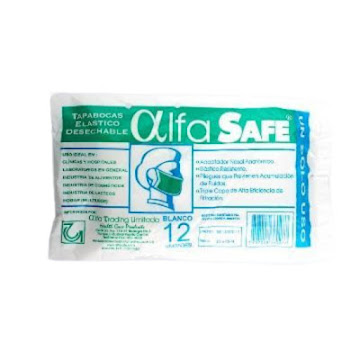 Tapabocas Alfa Trading Desechables Blancos Bolsa x 12 und  