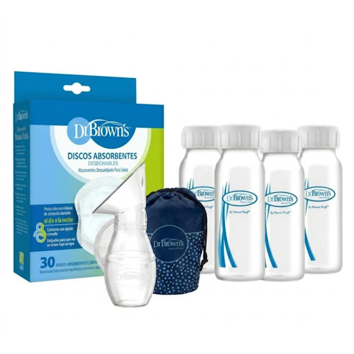 Set para Lactancia Materna - Botellas Dr Browns Dr Browns Combo x 6 Optimiza tu proceso de lactancia con este kit Dr. Brown’s, diseñado para brindar comodidad, practicidad y control en cada etapa: extracción, recolección y protección.Una solución funcional que te perm
