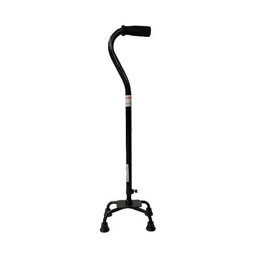 Bastón Anoizado Yuwell Quad Cisne Black Small YUWELL Individual x 1 Bastón con cuello de cisne rodeado de espuma para apoyo. Resistente, tiene 4 apoyos que brindan mayor estabilidad al paciente.