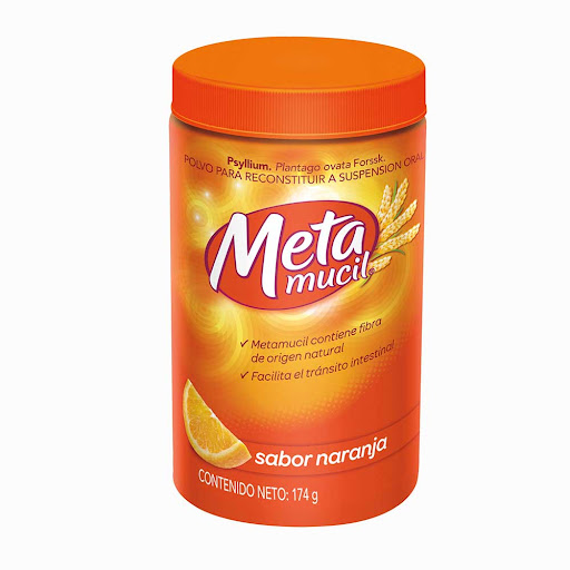 Metamucil Fibra Natural Sabor Naranja Frasco x 174 gr