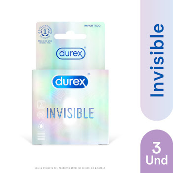 Condones Durex Invisible Caja x 3 und  