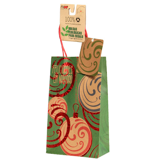 Bolsa De Regalo Nico Navidad Kraft Pequeño x 1 und