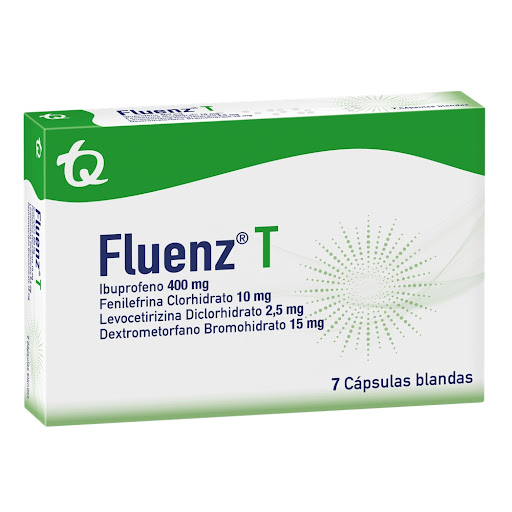 Fluenz T Ibuprofeno + Fenilefrina + Levocetirizina 400/10/2.5/15mg Tecnoquimicas Caja x 7 Cápsulas