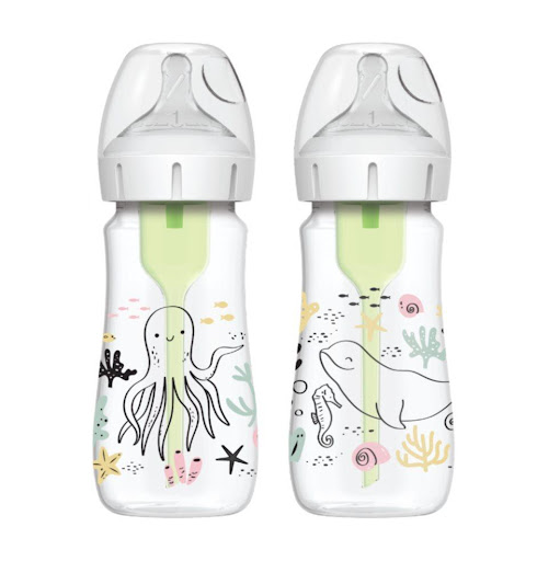 Teteros Dr Brown Decorado Oceano Boca Ancha de 9 Oz PQ x 2 Dr Browns Botella x 1 Tus opciones nunca han sido mejores que con el biberón de cuello ancho Anti-Colic Options+ de Dr. Brown's Natural Flow, ahora en una presentación estampada con divertidos dibujos infantiles pero conse