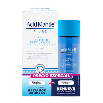 Pack Hidratante Corporal Acid Mantle Pro B5 x 200 ml + Limpiador Facial x 200 ml  