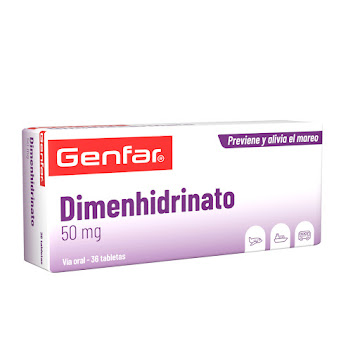 Dimenhidrinato 50 mg Genfar Caja x 36 Tabletas  