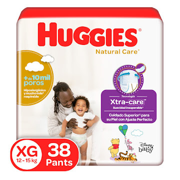 Pañales Huggies Natural Care Pants Etapa 4/XG x 38 und  