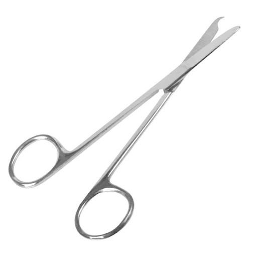 TIJERA PARA PUNTOS DE 13 CMS AMALGADENT  x 1 Tijera para puntos de 13?cm, también conocida como Tijera Littauer o Northbent, diseñada para el retiro de suturas en procedimientos postoperatorios. Su punta curva y afilada permite deslizarse fácilm