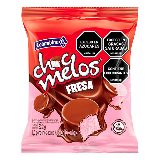 Masmelos Choc Melos Sabor A Fresa Recubiertos Con Chocolate x 32,2 gr