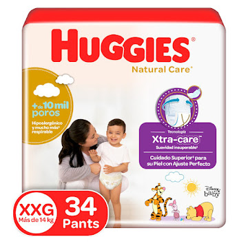 Pañales Huggies Natural Care Pants Etapa 5/XXG x 34 und  