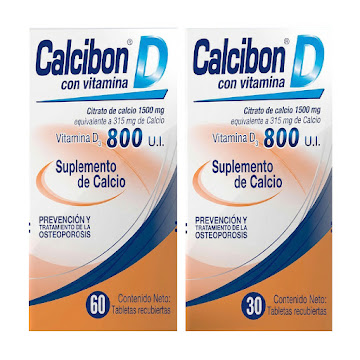 Calcibon Vit. Calcio + Vitamina D3 1500mg/800UI Farma de Colombia Pack x 2 und  