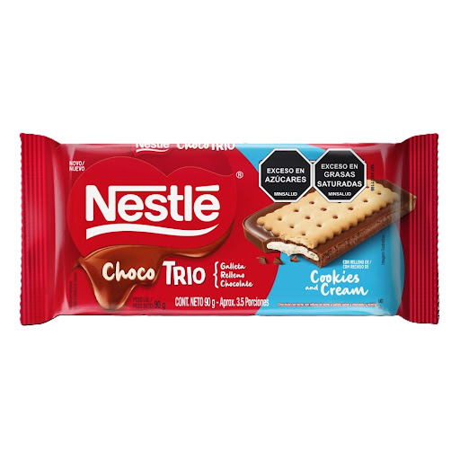 Galletas Nestlé Chocotrio Cookies and Cream Paquete x 90 gr 