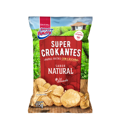 Pasabocas Súper Ricas Papas Súper Crokantes Natural Con Cáscara x 115 gr