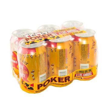 Cerveza Poker Lata Sixpack 355 ml x 6 und  