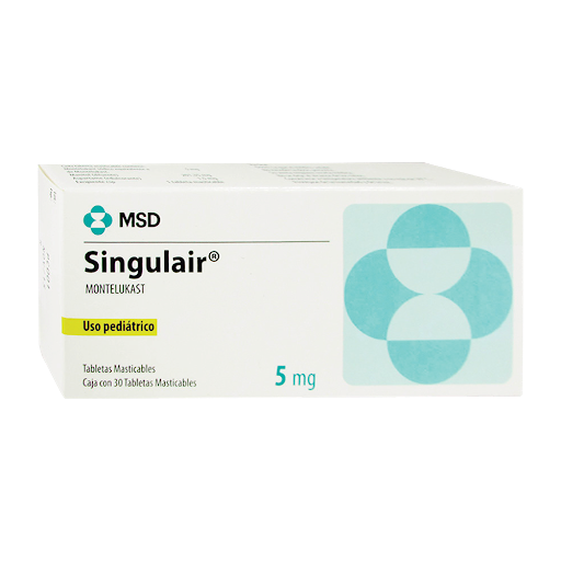 Singulair Montelukast 5 mg MSD Caja x 30 Tabletas