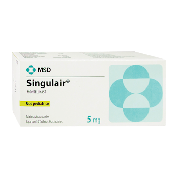 Singulair Montelukast 5 mg MSD Caja x 30 Tabletas  