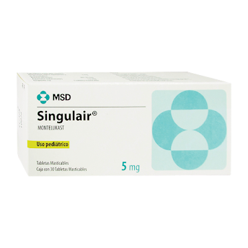 Singulair Montelukast 5 mg MSD Caja x 30 Tabletas  