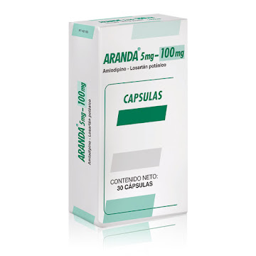 Aranda Amlodipino 5mg/100mg Farmacol Caja x 30 Cápsulas  