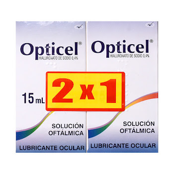 Opticel Hialuronato de Sodio 0,4% Procaps Solución Oftalmológica Frasco x 15 ml Pague 1 Lleve 2  
