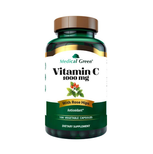 VITAMINA C CÁPSULAS – 1000 MG CON ROSE HIPS MEDICAL GREEN TARRO x 100 CAPSULAS VEGETALES  undefined