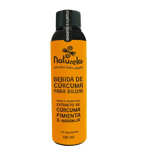 Bebida para diluir de Cúrcuma Con Extracto De Pimienta Y Naranja x 120 ml Naturela Frasco x 120 ml 