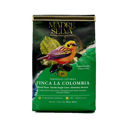 Café Finca la Colombia 250g, Madre Selva Madre Selva Grano x 1 Cuando pienses en un café para todos los días, nuestro caturra lavado, de la finca La Colombia es la respuesta a todas tus mañanas. Con un dulce que recuerda a la panela, sabores frutales, con una aci