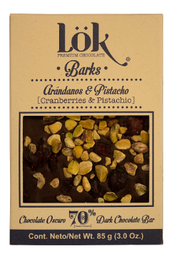 Solo Online Bark Lök Chocolate 70%   Arandanos-Pistacho 85 G 